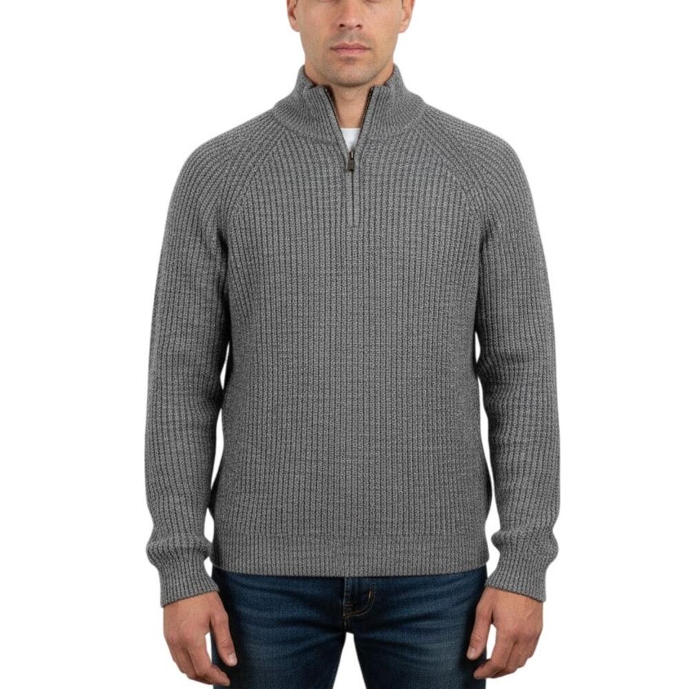 Alesbury Paxton Charcoal Ribbed 1/4 Zip Pullover Sweater NWT Men’s Size Medium